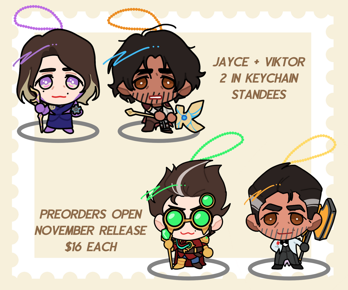 Viktor + Jayce Standee Keychains | PREORDER