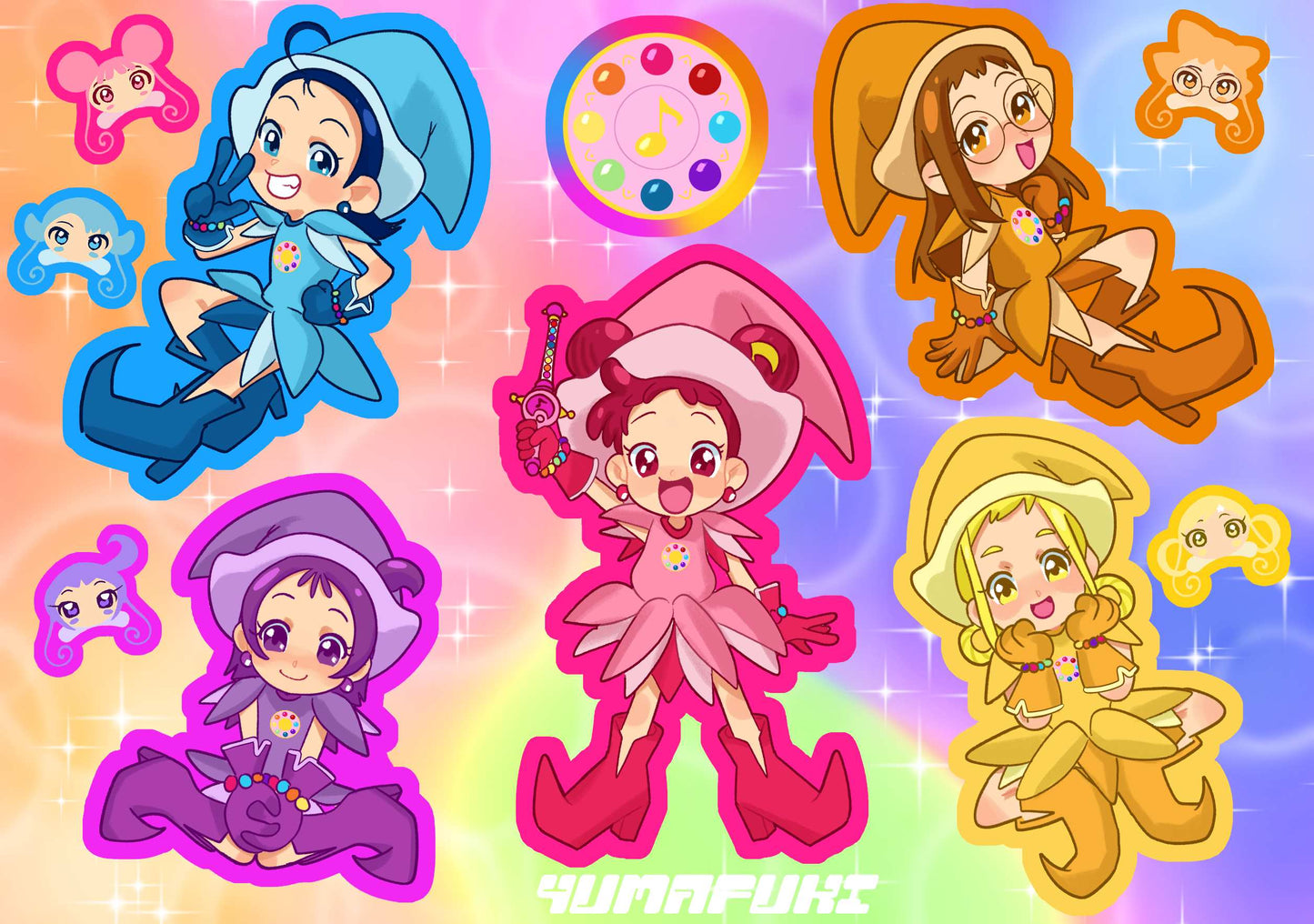 Ojamajo Sticker Sheet