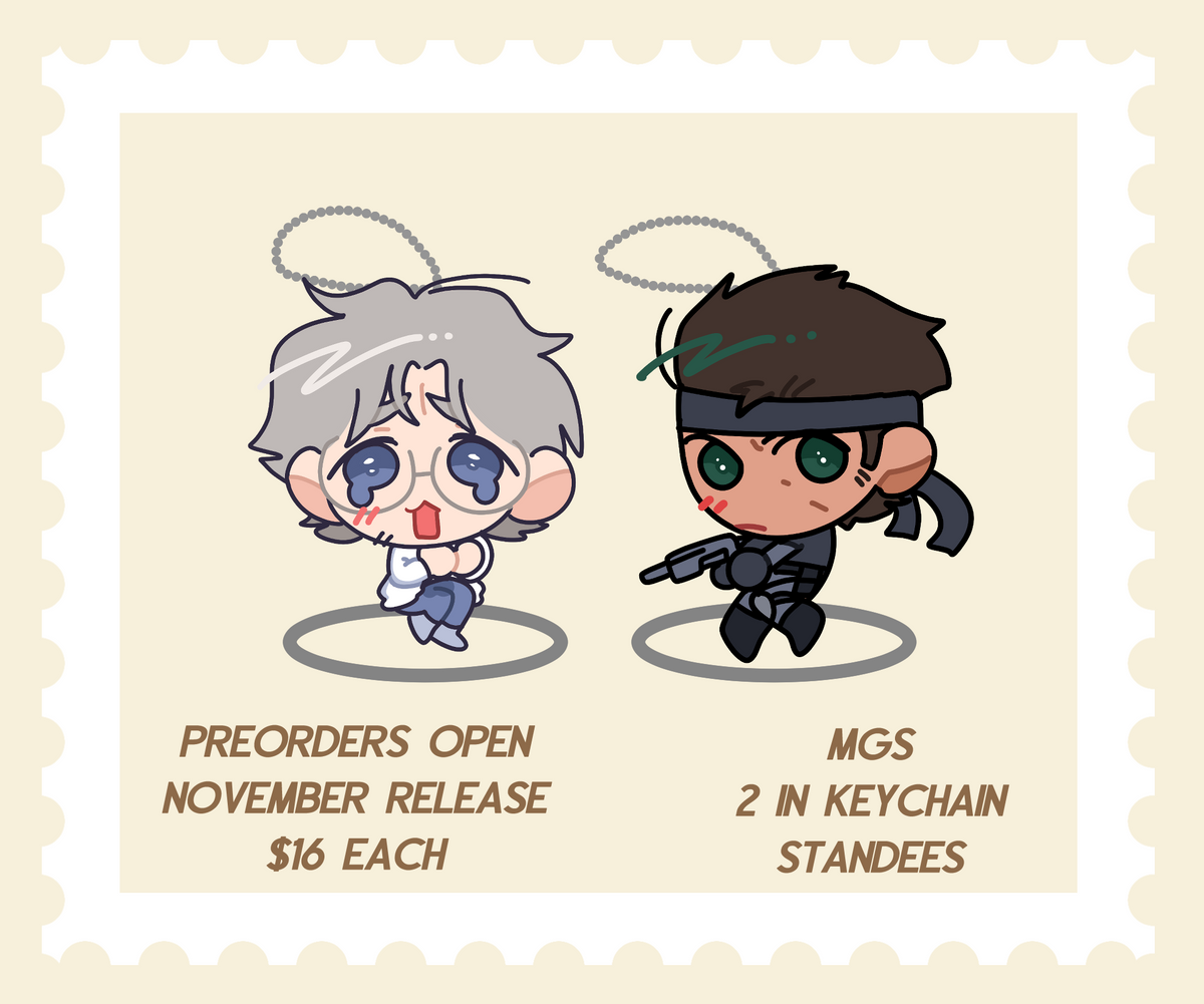 Otacon + Snake Standee Keychains | PREORDER